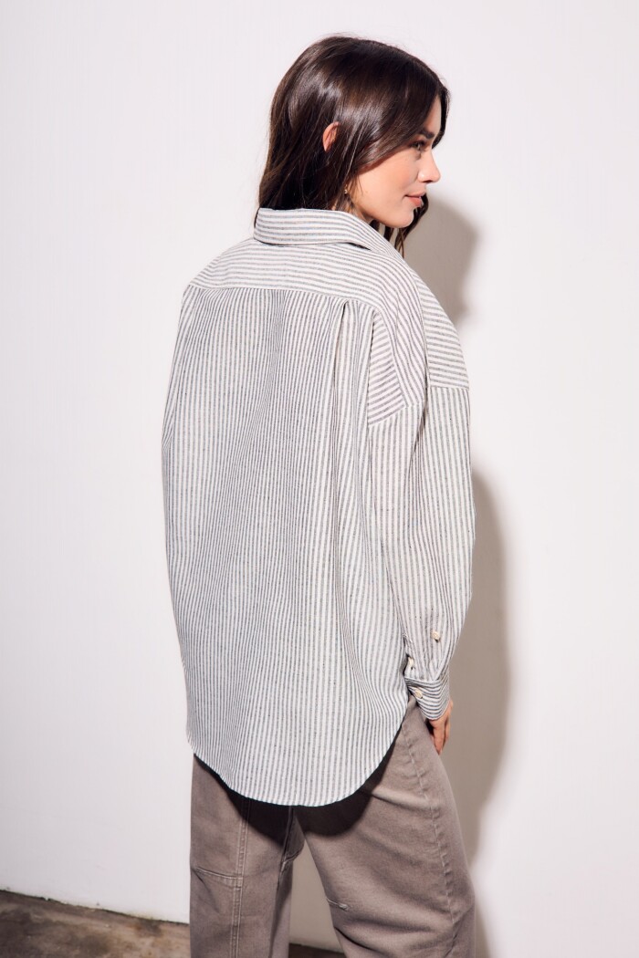 Camisa Rayas Gris
