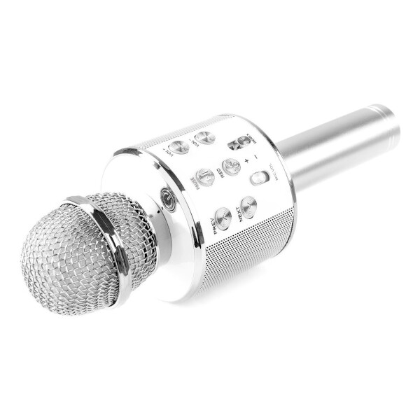 Micrófono Karaoke + Parlante Bluetooth Usb Rosado Niños Variante Color Gris