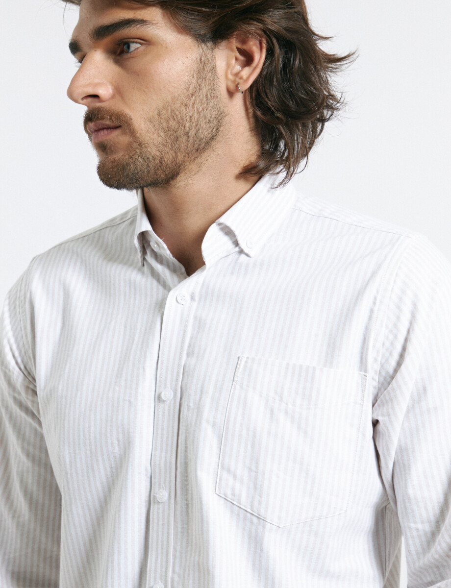012684 CAMISA HARRY Beige/blanco