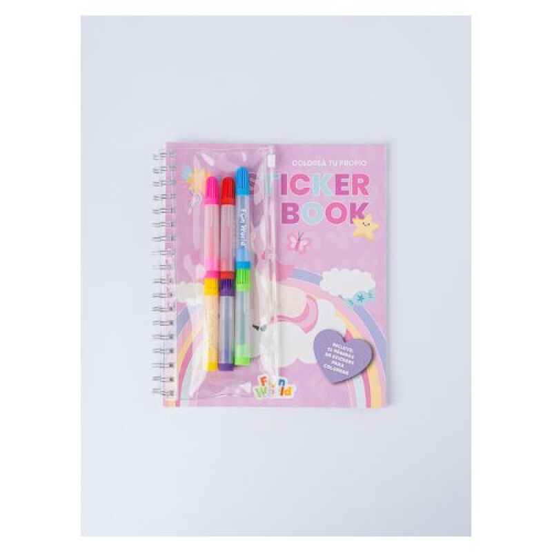 Libro Stickers p/colorear Rainbow Fun World Libro Stickers P/colorear Rainbow Fun World