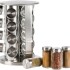 Especiero Redondo Giratorio 16 Frascos De Vidrio Acero Inox Especiero Redondo Giratorio 16 Frascos De Vidrio Acero Inox