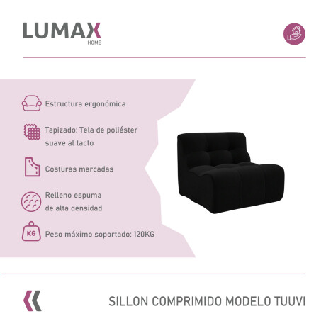 Sillón Sofá Lumax Modelo Tuuvi en caja Compactado Negro