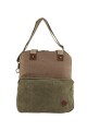 Bolso porta laptop de lona Marrón con Verde