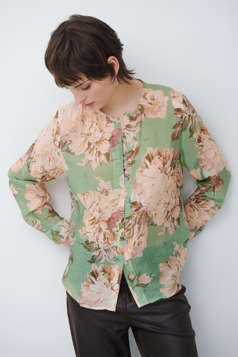 CAMISA JULIE FLOR VERDE