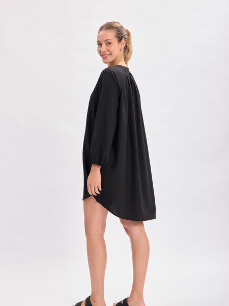 Vestido mangas volumen Negro