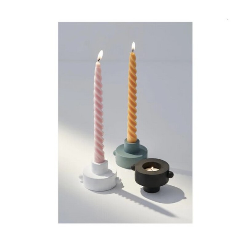 Candelabro de cerámica dual Negro