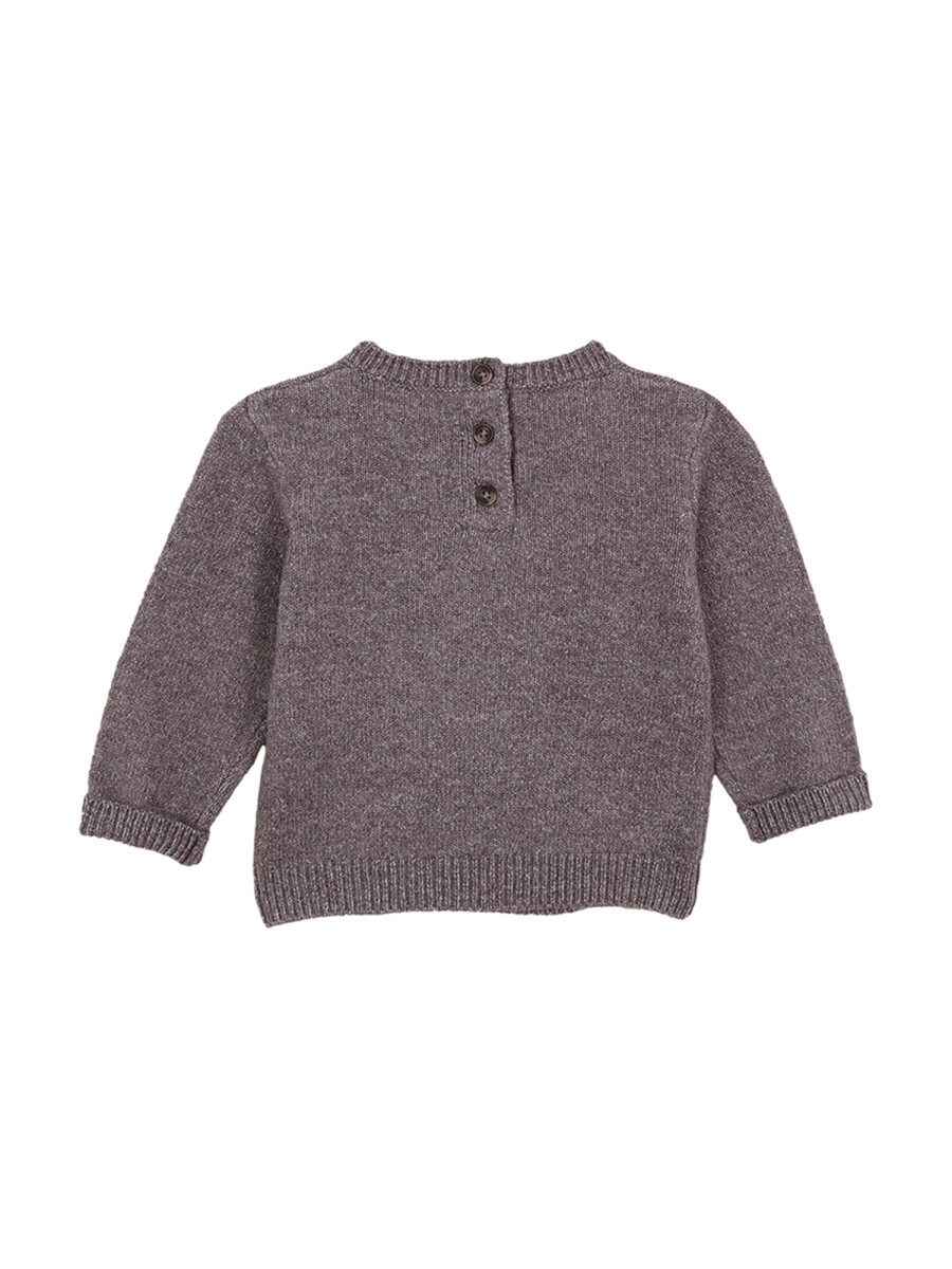 Jersey Con Intarsia Gris Melange