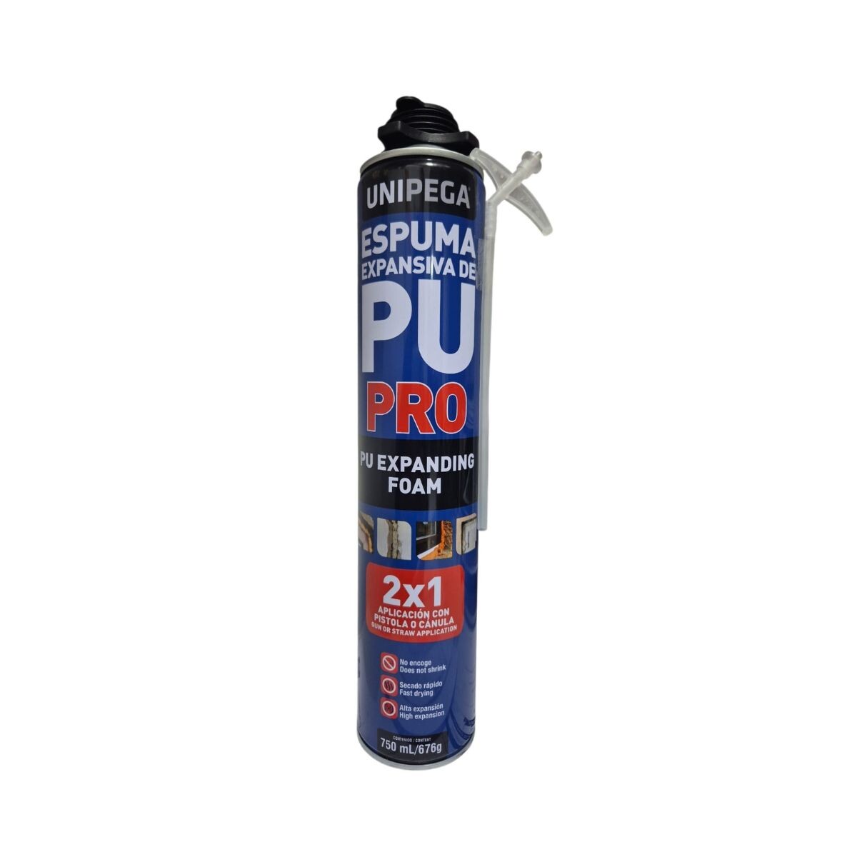 Espuma De Poliuretano 2 En 1 750ml Con Valvula Unipega 