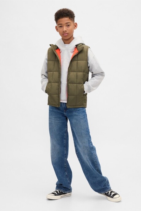 Chaleco Lightweight Puffer Niño Army Jacket Green