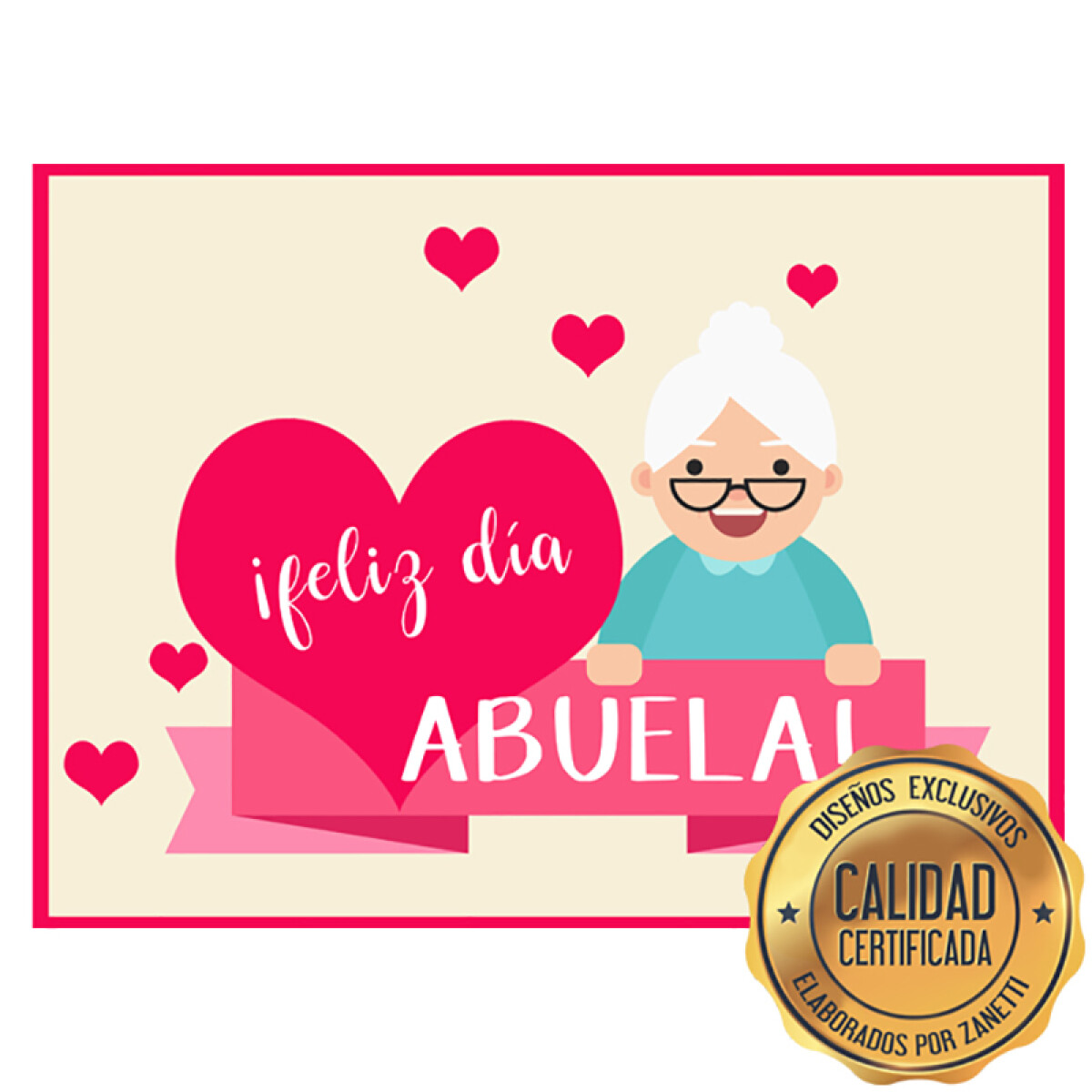 Lámina Feliz Día Abuelos - Abuela Rect. 