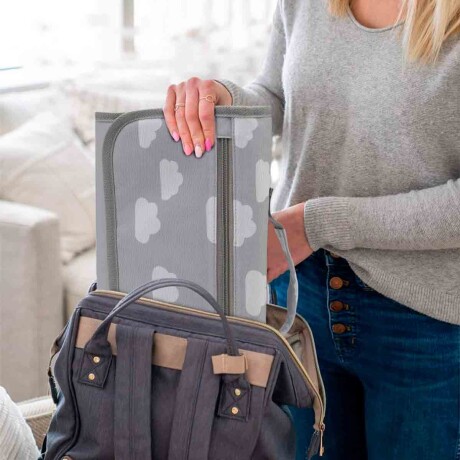 Cambiador Para Bebé Acolchado Portable Impermeable Gris