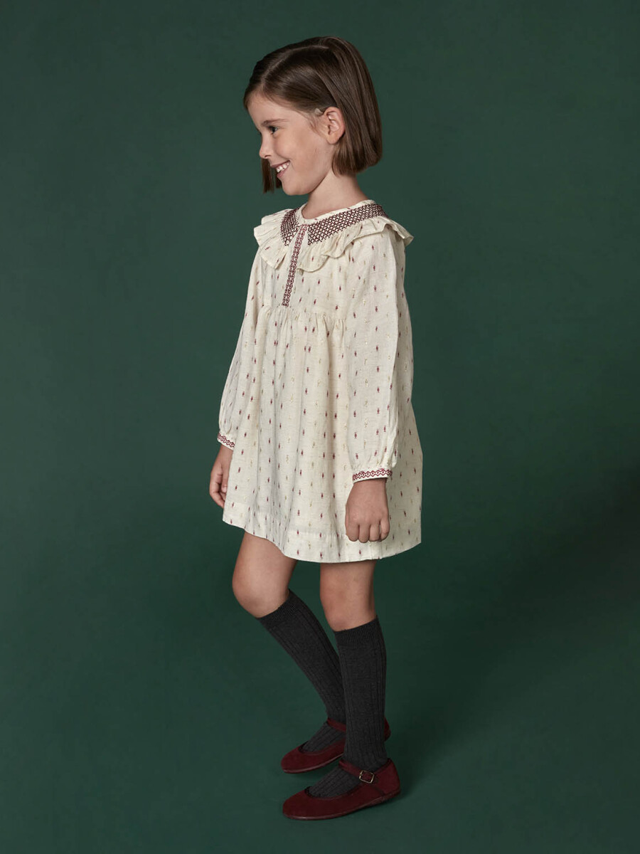 Vestido Dobby Piedra Claro Melange