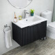 MUEBLE BAÑO VANITORY C/ BACHA MDF NEGRO MATE 61X39.5CM 000