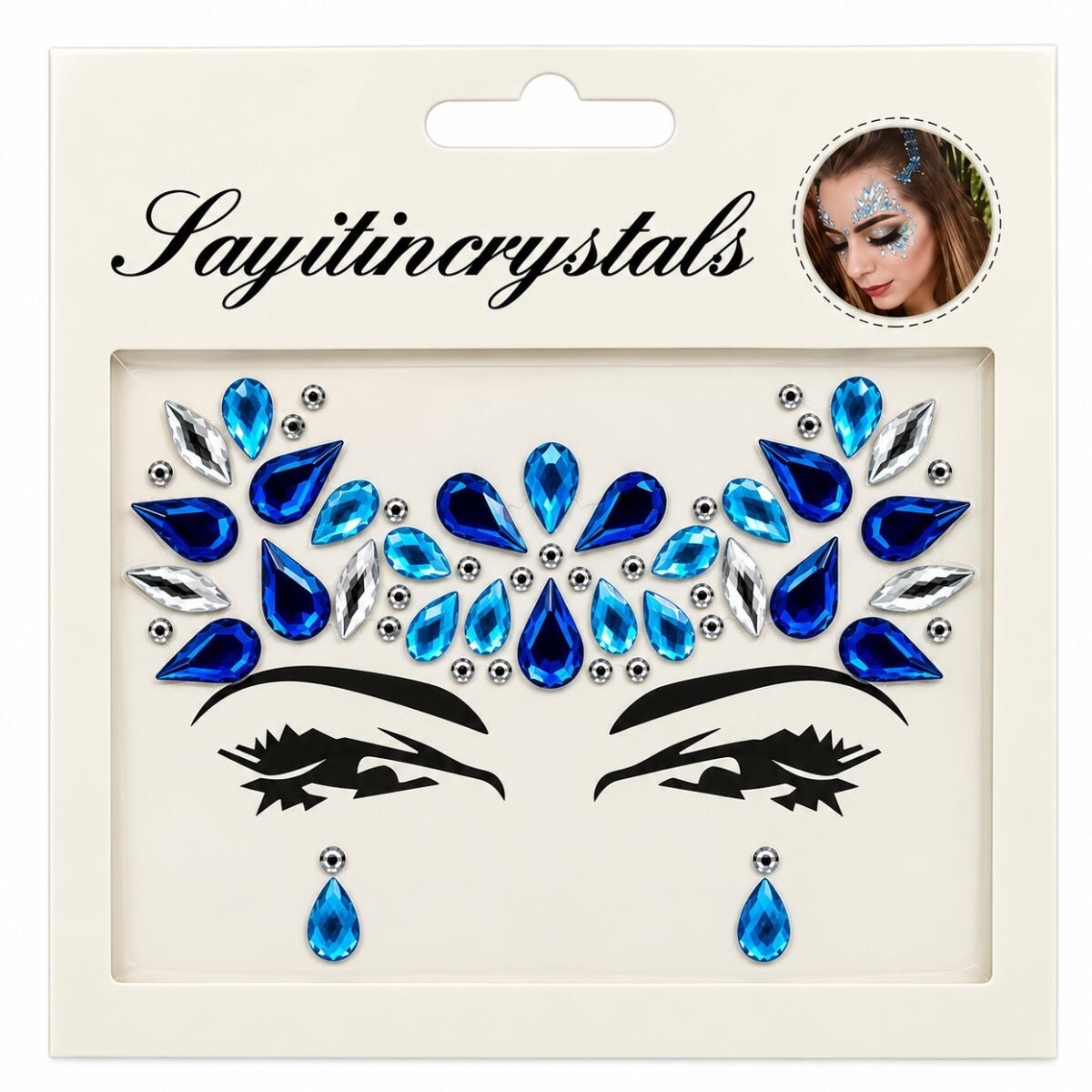 Sticker para Rostro Diamante - Azul 