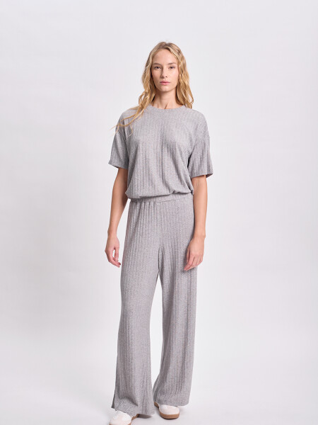 Pantalón ancho lanilla Gris