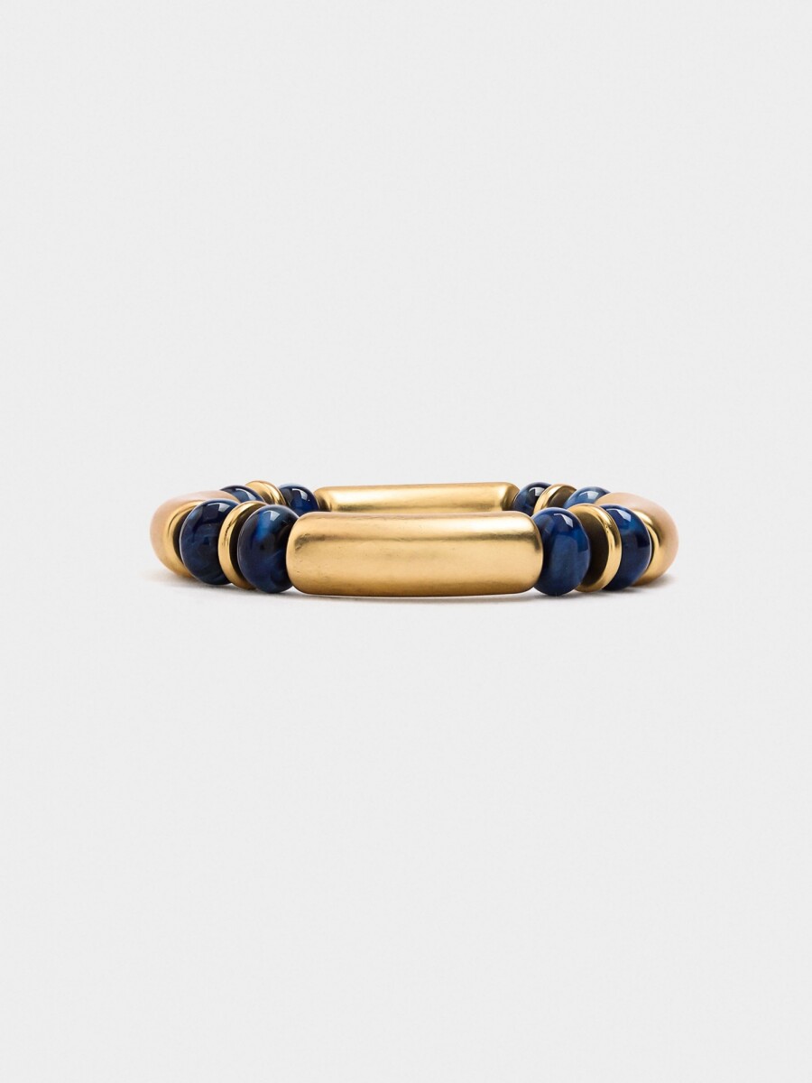 Pulsera Segmentada Cuentas Efecto Piedra azul
