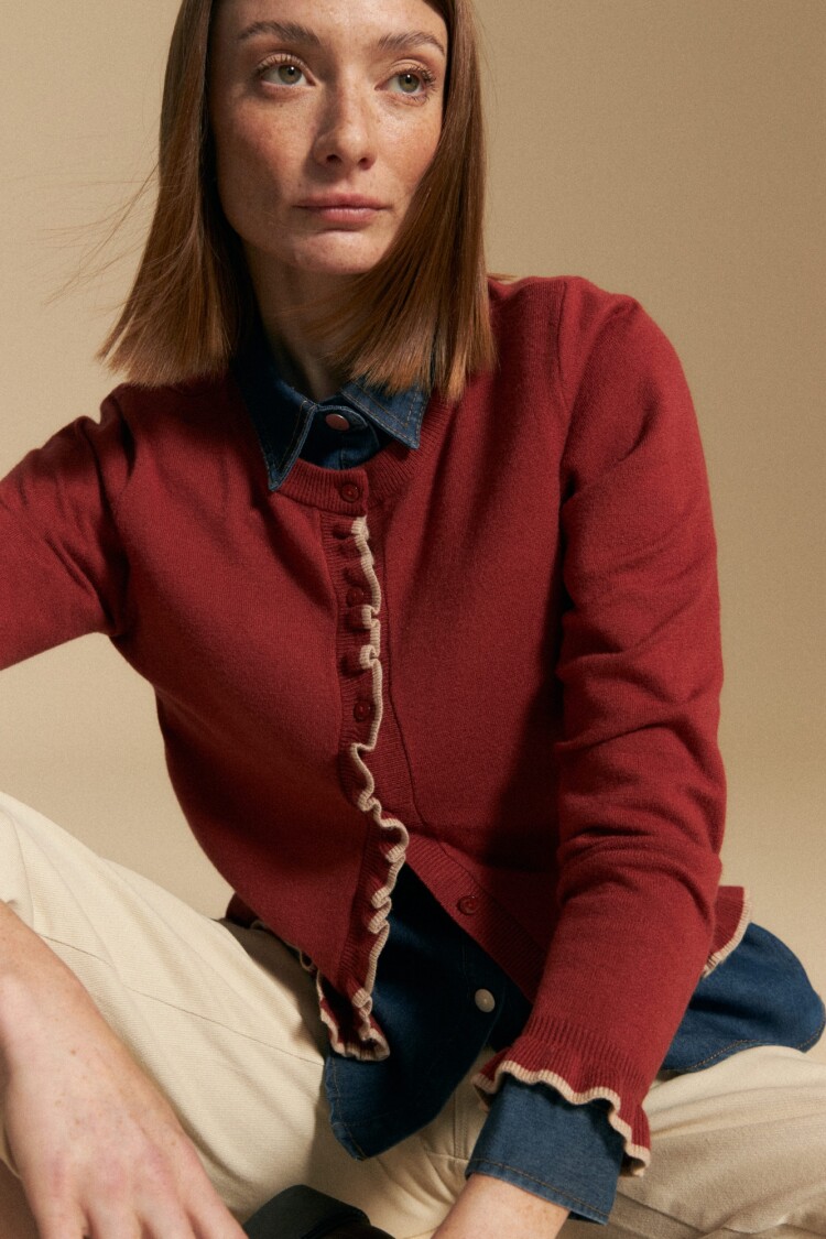 CARDIGAN ROSELA Rojo Tabasco