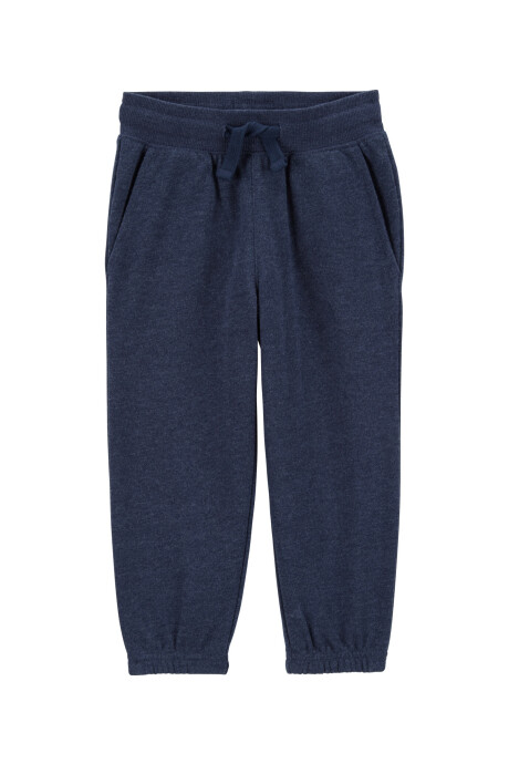 Pantalón deportivo de algodón, con logo, azul marino Sin color