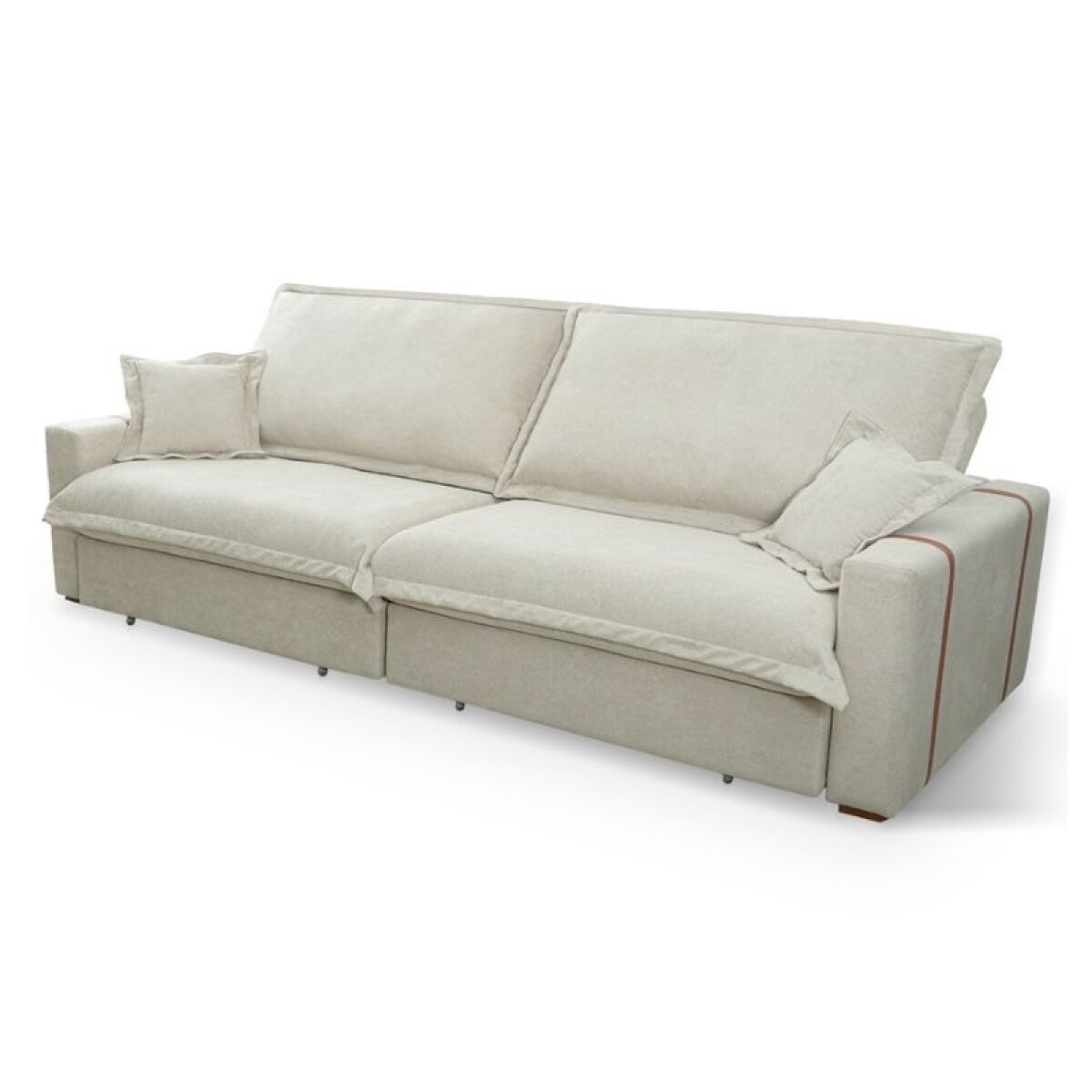 SOFÁ RECLINABLE DE 3 CUERPOS NAIROBI - CARAMELO BOUCLE VERSALLES COR 04 BEIGE 