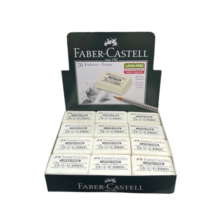 Goma de Borrar Faber-Castell sin Látex Grande x20 Goma de Borrar Faber-Castell sin Látex Grande x20