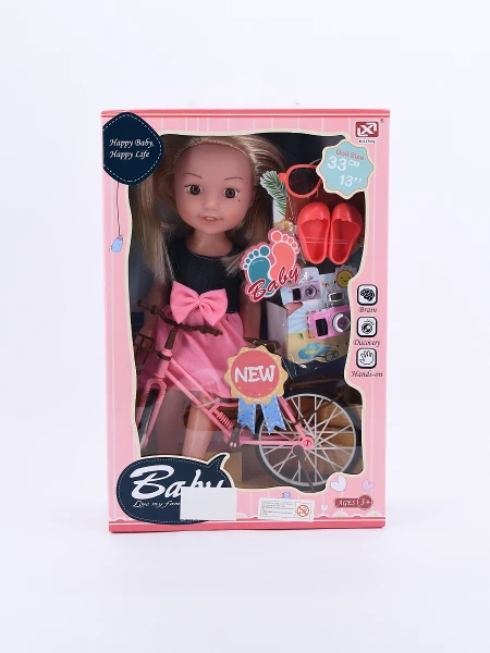 MUÑECA CON ACCESORIOS LUZ Y SONIDO ROSADO