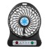 Ventilador Recargable Indicador Led 3 Velocidades Usb Color Variante Negro