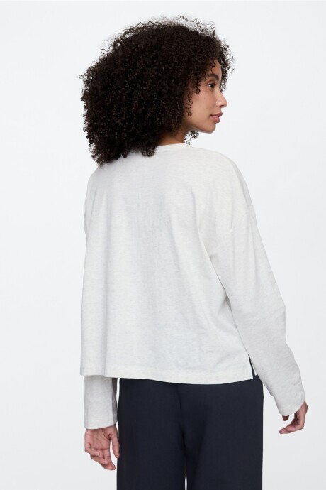 Remera Manga Larga Mujer Light Heather Grey