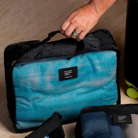 Set X4 Organizadores Paramount de Equipaje Valija Ropa Viaje Negro