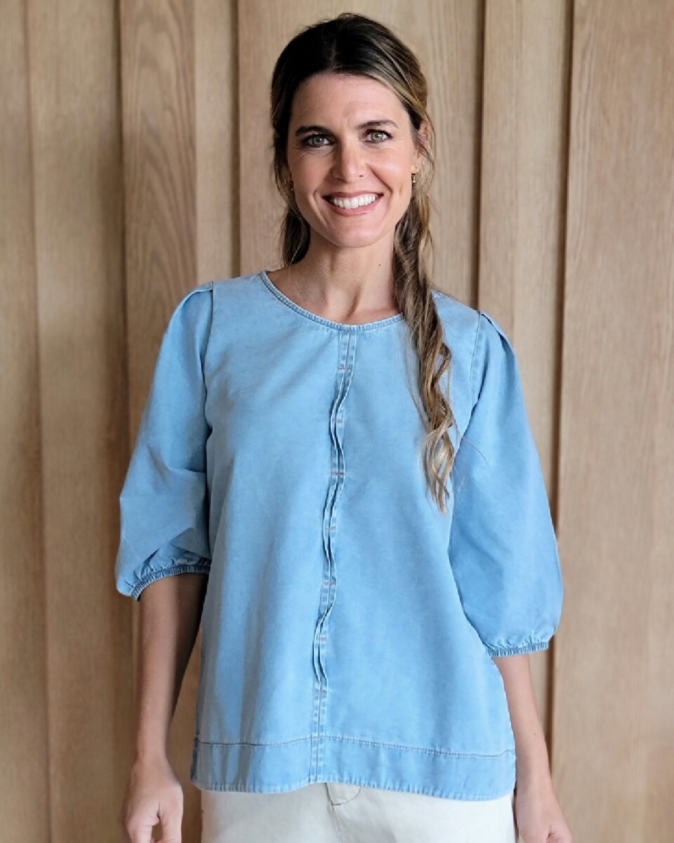 Blusa Petunia - Denim Celeste 