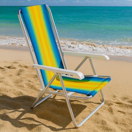 Silla reclinable 4 posiciones aluminio AMARILLO