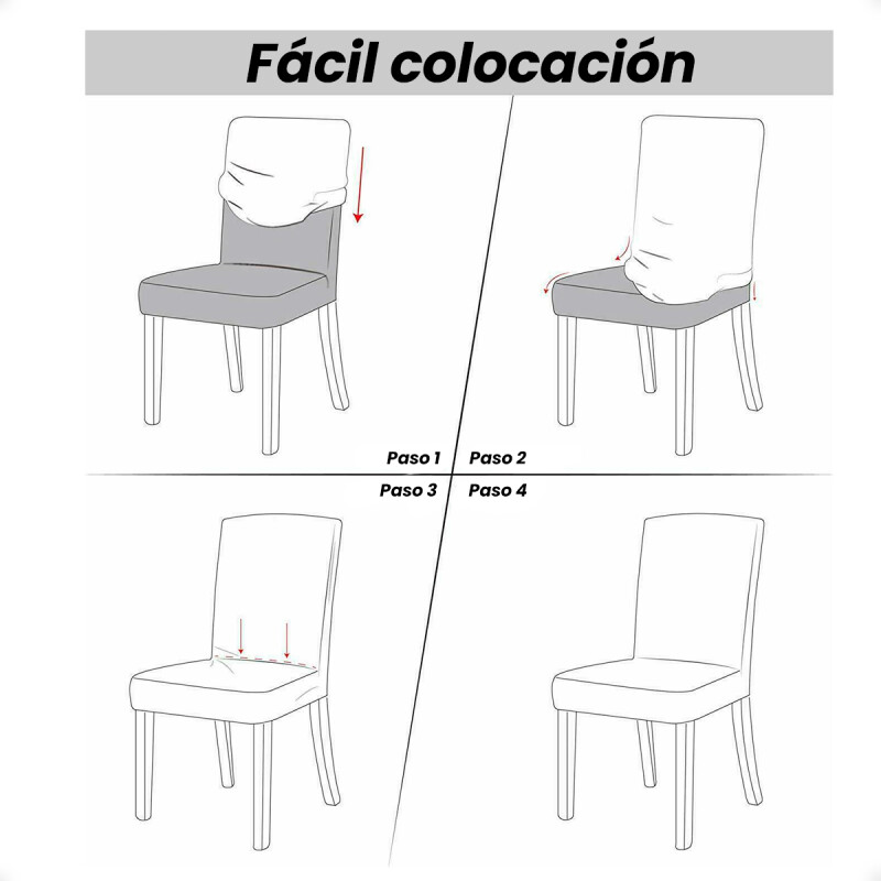 Funda Para Silla Comedor Cubre Asiento Elastizada Y Lavable Beige