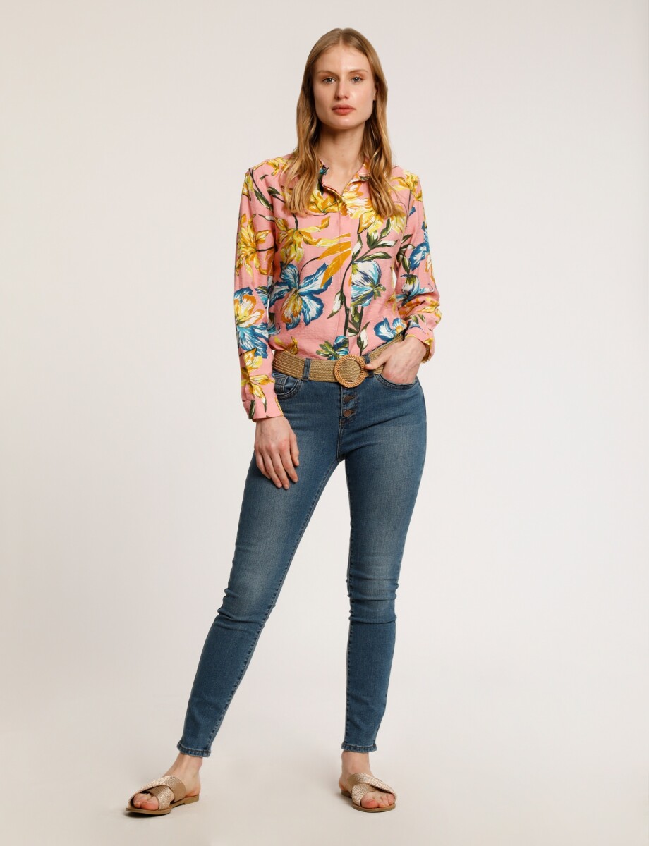 Camisa estampada - rosa 