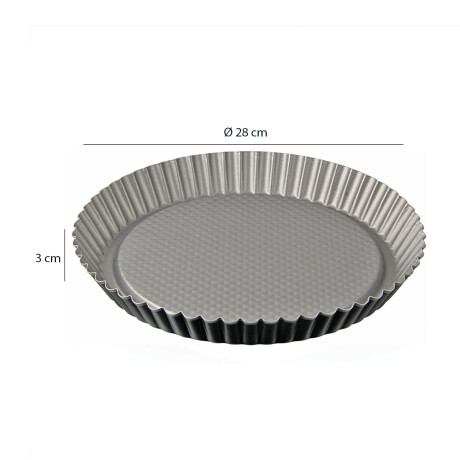 Tartera Tortera Antiadherente Asadera Redonda de Ø28x3Cm Gris