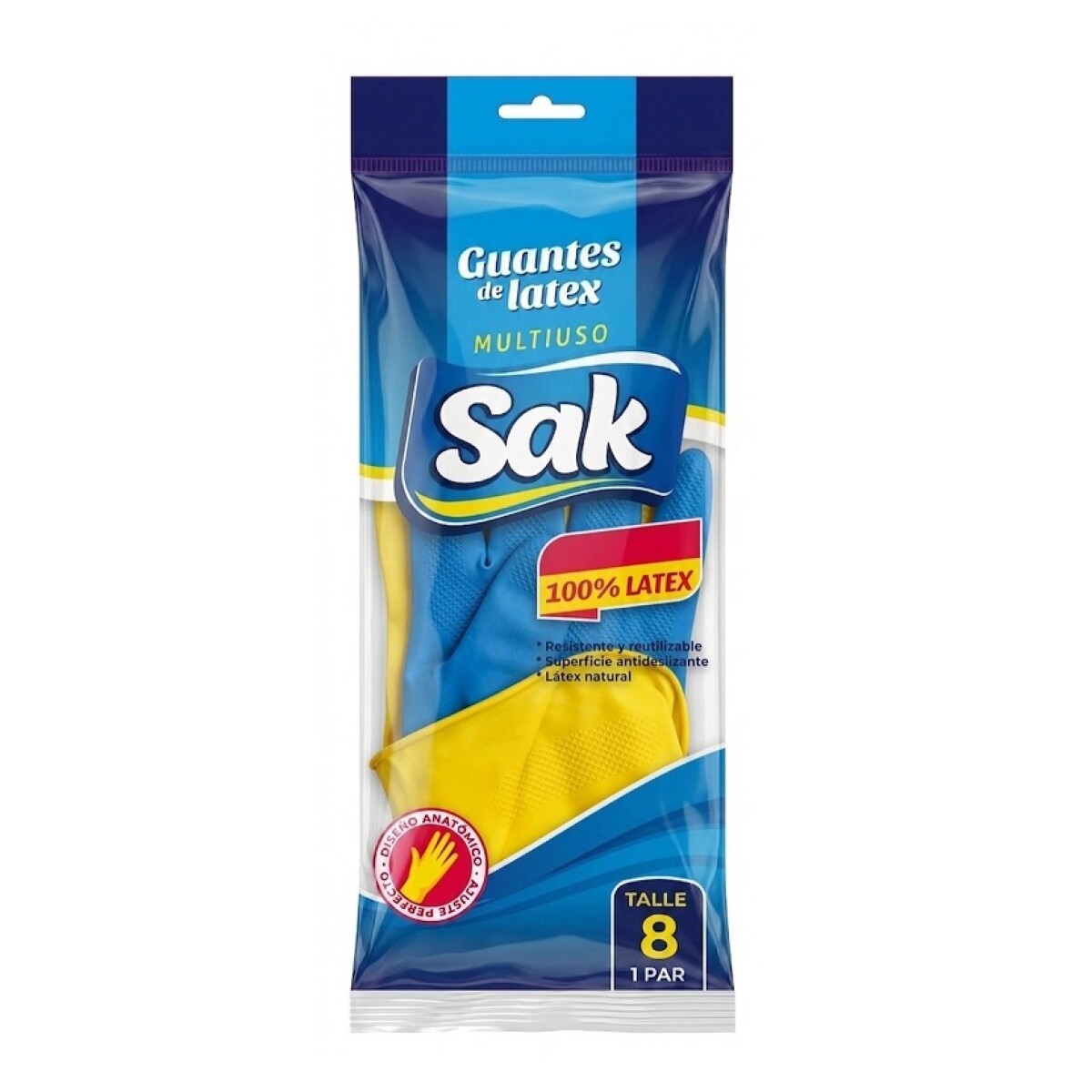 Guantes Domésticos Premium Sak Varios Talles - AZUL-AMARILLO 