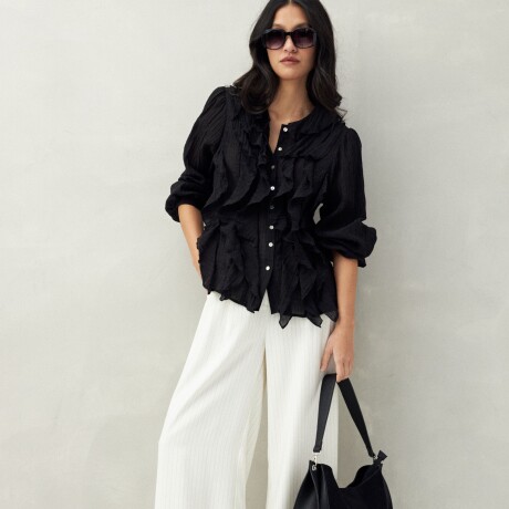 CAMISA FLORICA Negro
