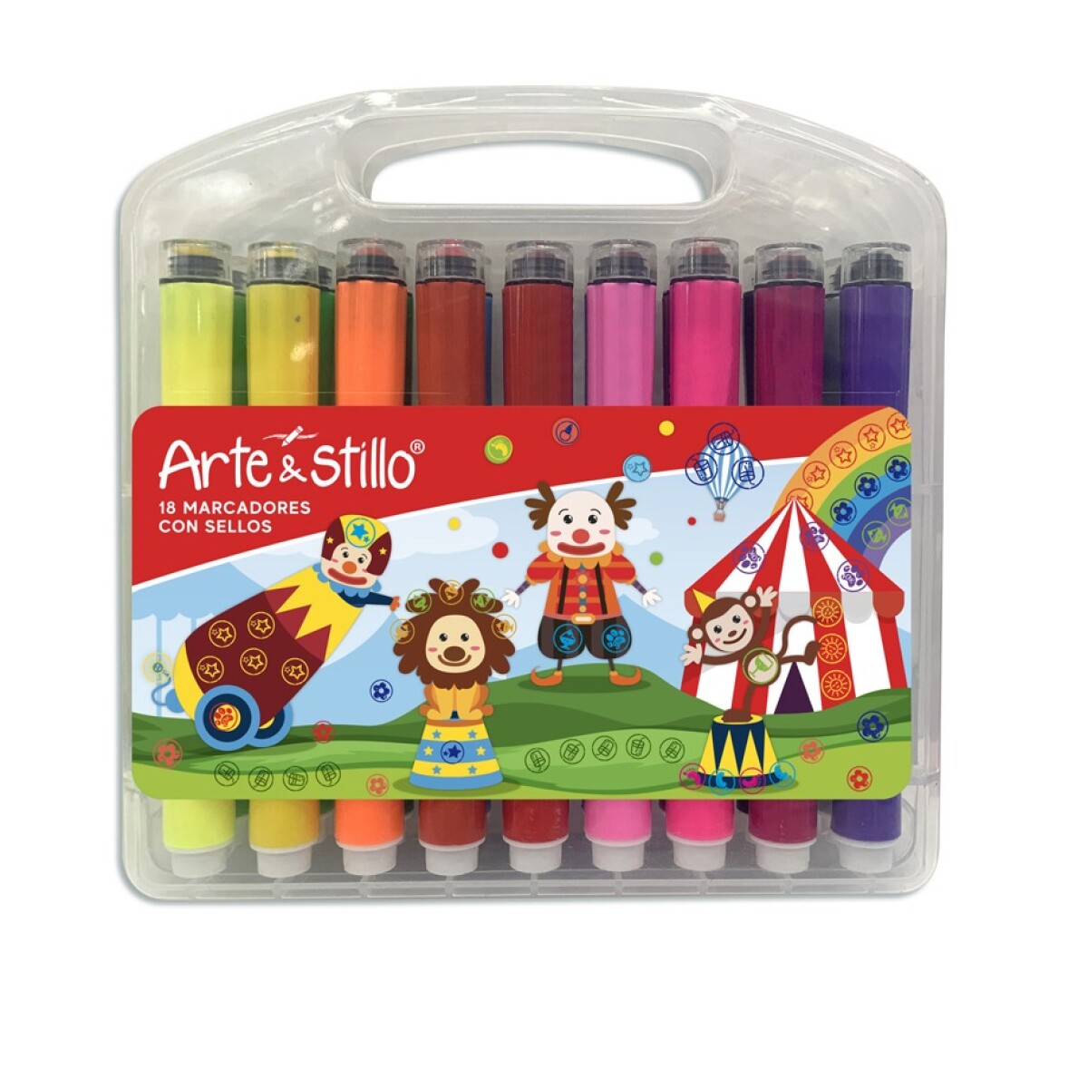 Pack 18 Marcadores con sellos Arte Stillo 