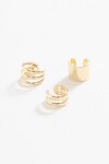 Set 3 earcuff vueltas dorado