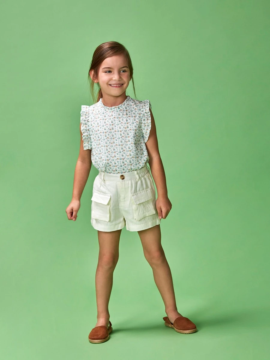 Blusa Estampado Flores Blanco