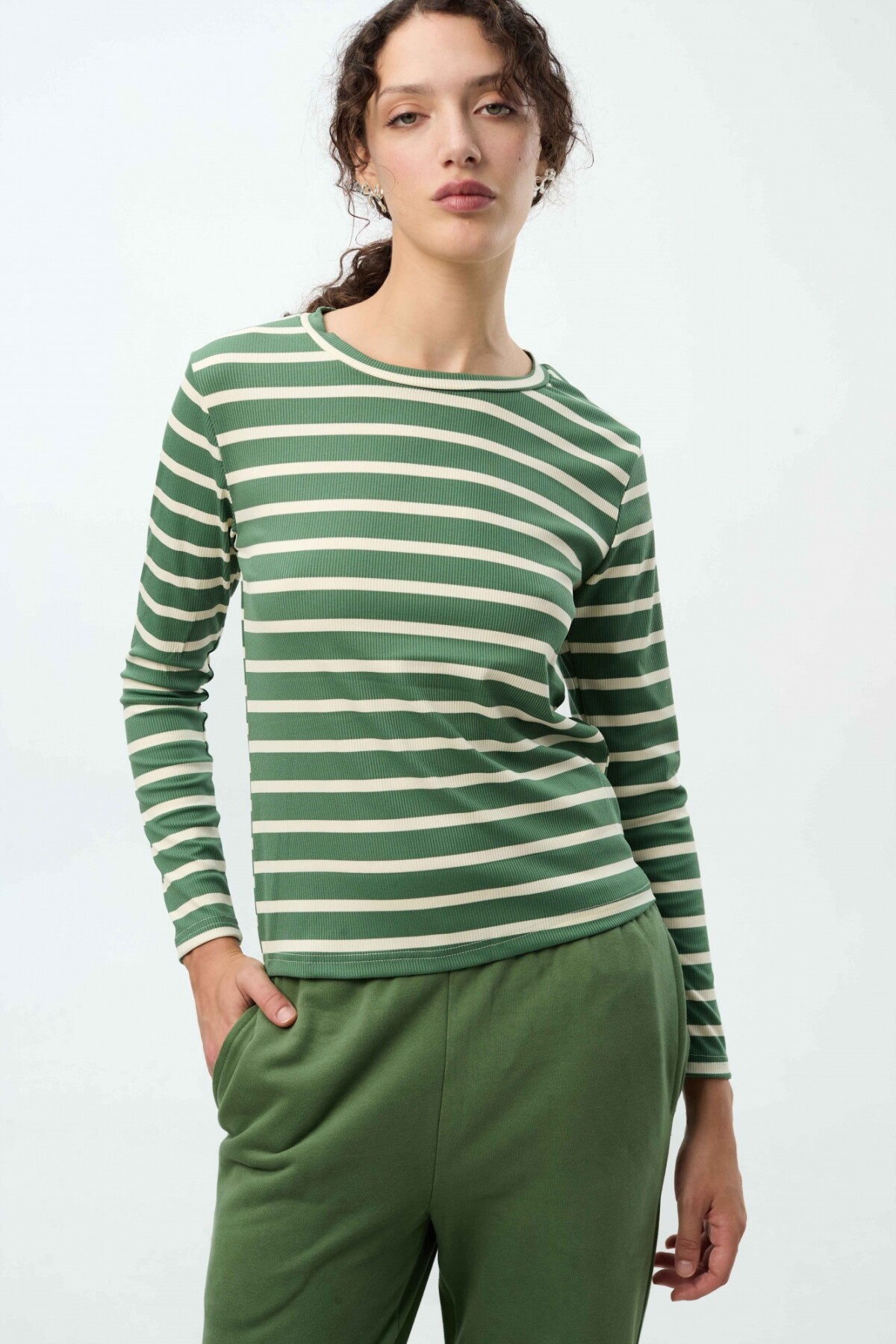 Remera Palma Rayas Verde