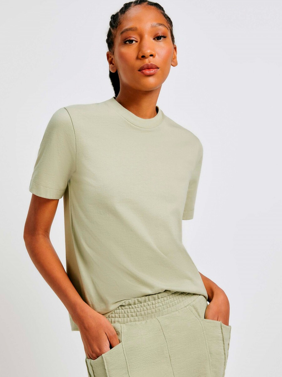 BLUSA FEMENINA SUPER COTTON MANGA CORTA - VERDE 