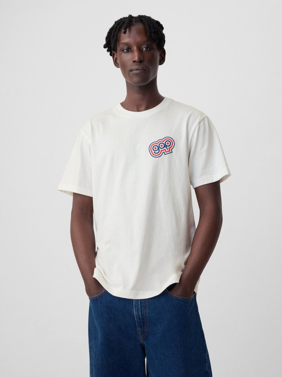 Remera Logo Gap Vintage Hombre - Optic White 1 