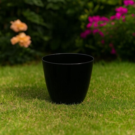 MACETA REDONDA 18 CM UMBRA NEGRO NEGRO