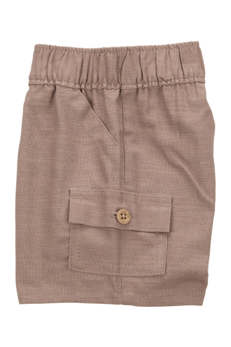 Set tres piezas de algodón, short, camisa y remera manga corta, diseño playa Sin color