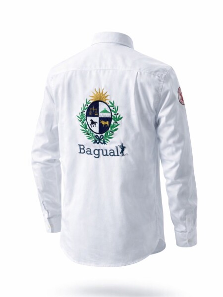 Camisa Criolla Caballero Escudo Nacional Blanca