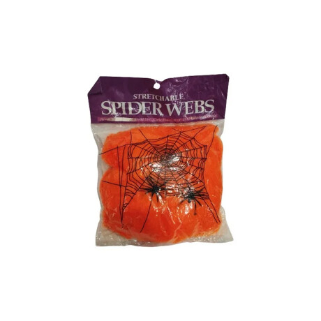 Telaraña decorativa Halloween con arañas Naranja
