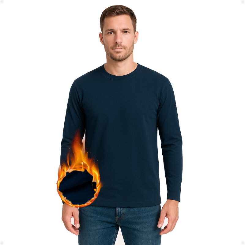 Remera Térmica Con Segunda Piel Azul