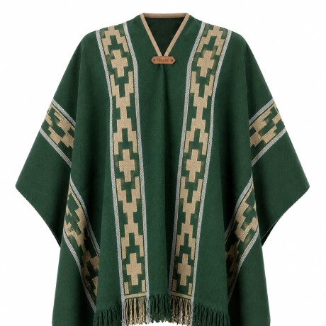 Poncho Bagual Guarda Verde y Beige