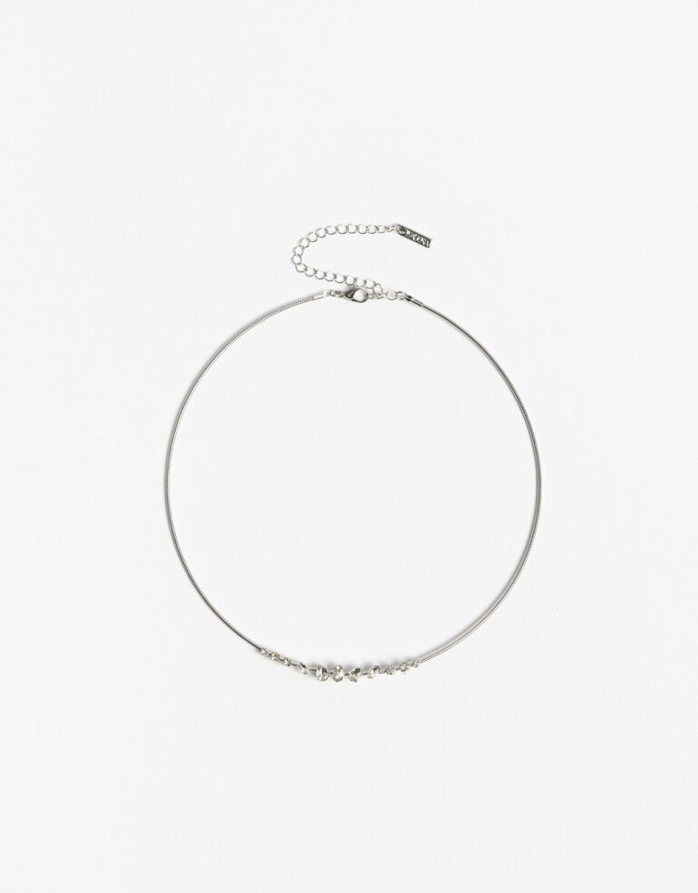 Collares Cortos Strass Collares Cortos, Strass Basics - Plateado Rodio