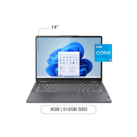 Notebook LENOVO Flex 5i 14' Touchscreen 512GB / 8GB i5-1235U W11 Storm Grey Notebook LENOVO Flex 5i 14' Touchscreen 512GB / 8GB i5-1235U W11 Storm Grey