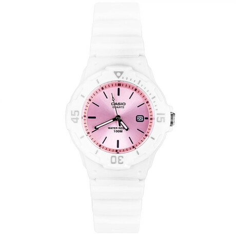 Reloj Casio Original PVC Análogo Para Dama Sumergible Blanco-Rosado